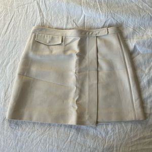 Theory Cream Wrap Mini Skirt